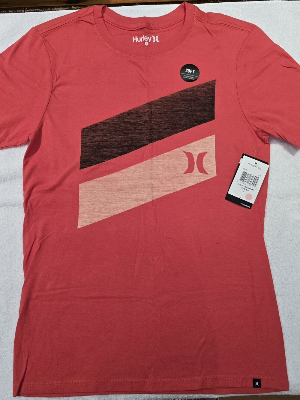 Hurley Men’s Coral Graphic Short-Sleeve Tee Sz Small NWT